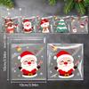 100Pcs Christmas Cellophane Candy Bags, Self-adhesive Candy Bags, Goodie Cookie Gift Bags for Christmas Party Favors Wrapping