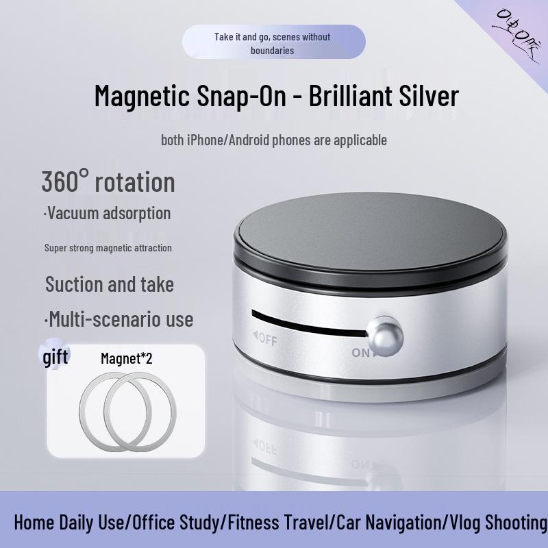 Multifunctional Double-Sided Magnetic Phone Holder for Desktop, Wall, Car, or Mirror Use