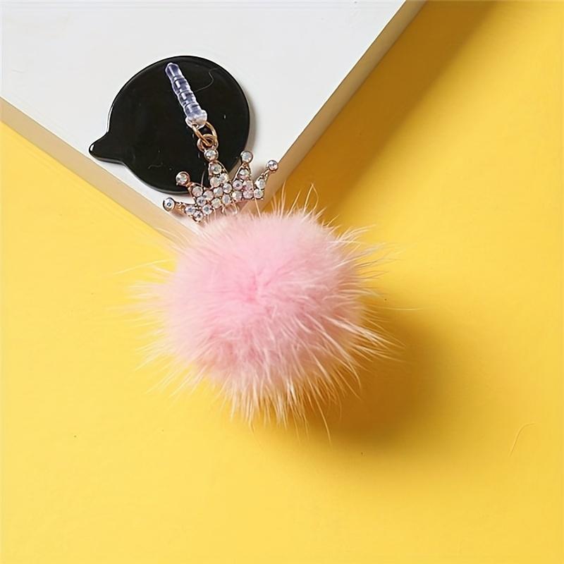 Elegant Crown and Fluffy Ball Phone Dustproof Plug - Suitable for Charging Port Universal Accessories,mobile Phone Decorations