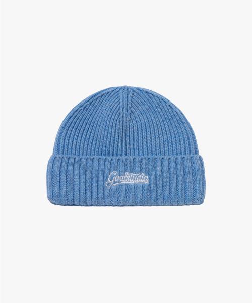 GOALSTUDIO Script Logo Wool Beanie-Sky Blue
