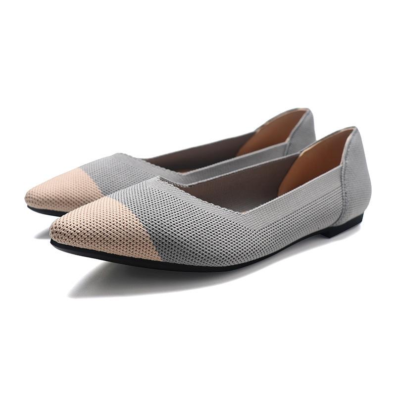 Spring and Autumn Flying Single Shoes Doudou Flat Bottom Floating Shoes New Boat Shoes Knitted Flying Threads