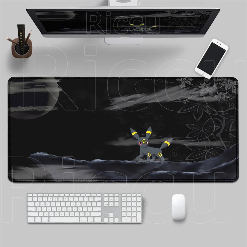 New Mouse Pad Laptop Kawaii Black Moon Umbreon Mousepad XXL PC Ppokemon Gaming Accessories Keyboard Rug Japan Anime HD Desk Mat