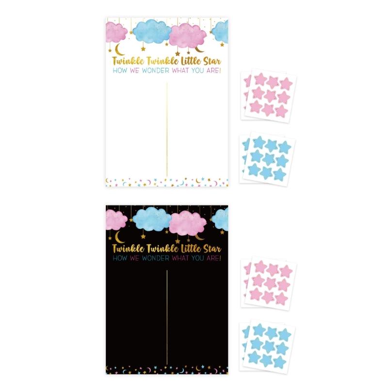 Gender Reveal Party Supplies Cloud Poster with Boy Girl Stickers for Baby Shower Gender Announcement Party Accessories
