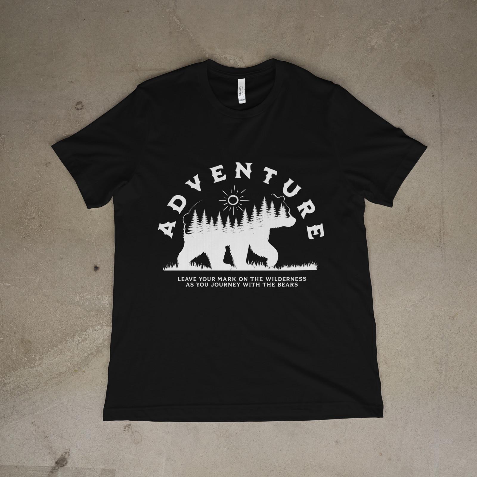Adventure Bear Wilderness Nature Hiking Camping Outdoor Graphic T-Shirt 3XL