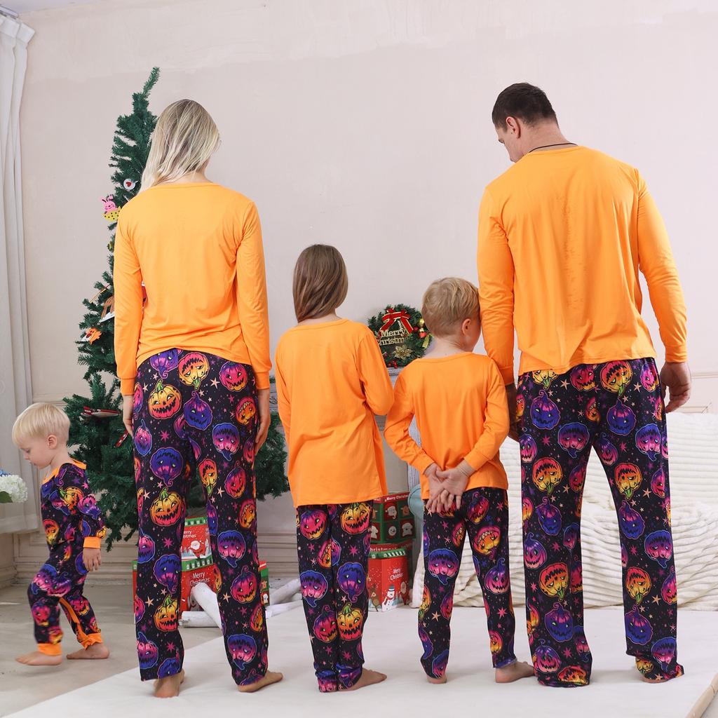 Prints Family Matching Long Sleeve Tops+Pants Set Family Matching Sets