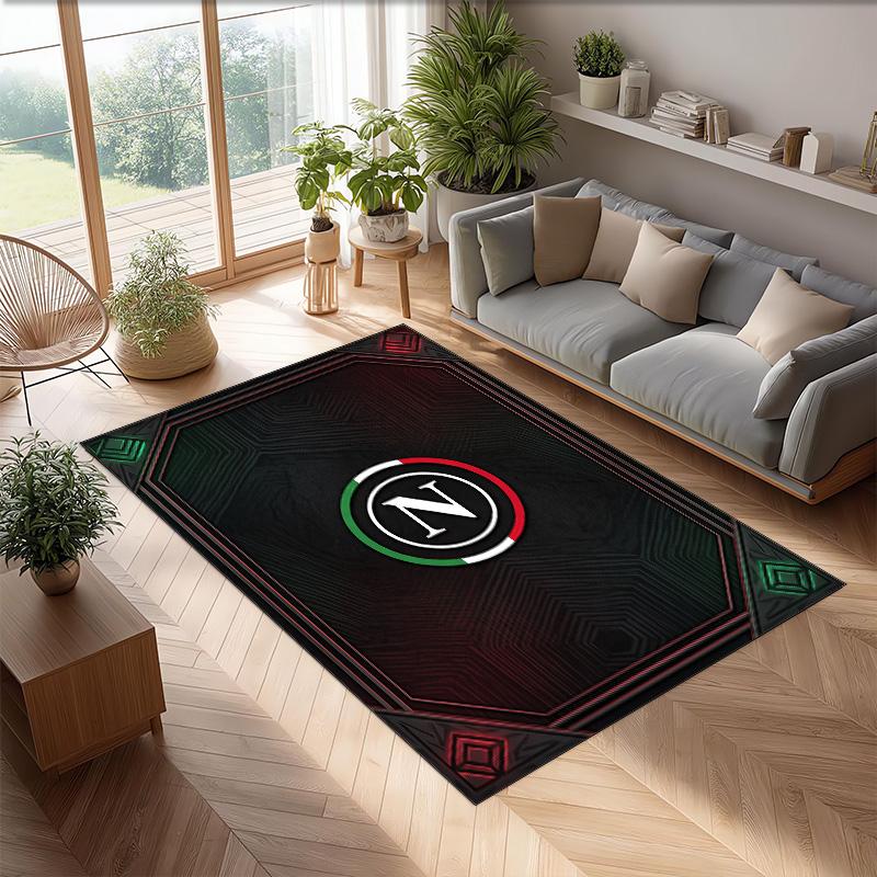 Tappeto Morbido Antiscivolo per Interni con Motivo Calcio Napoli FC Tappetino Decorativo Sportivo per Camera da Letto
