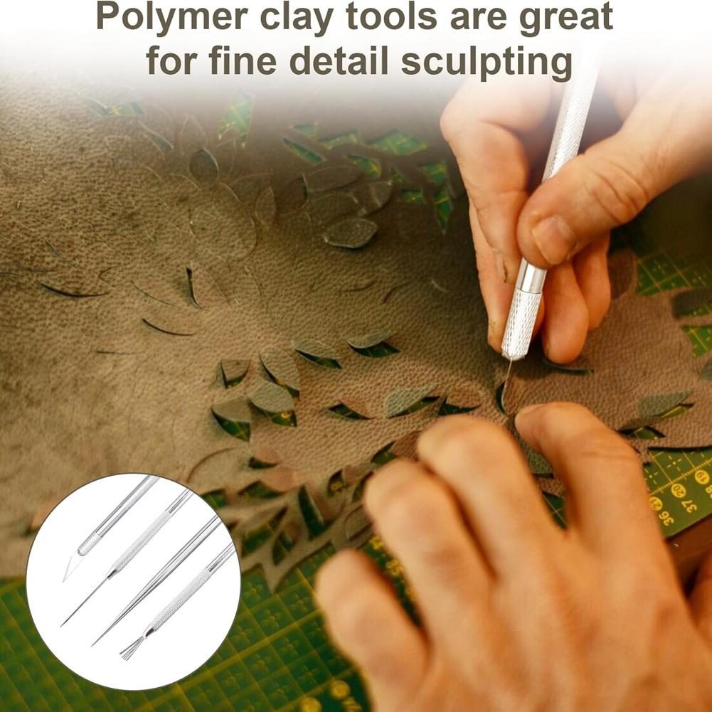 4PCS Polymer Clay Tools,13.5-39mm Detail Modelling Clay Carving Tool,Texture Brush for Carving Sculpting Modeling Crafts
