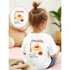 European Sizes Girls' Print Pure T-Shirt, Italian Pasta Tomato Fork Classic Food Hand-Painted Fashion Comfortable Outfit