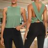 Sleeveless Athletic Tank Top Cross Back Design Lightweight Breathable Fabric Stretch Fit Workout Shirt for Women Gym Running Yoga