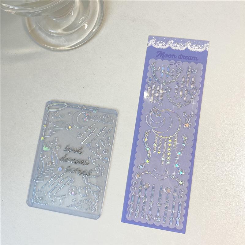 Sticker PET cu Ștanțare Aurie Laser Meduză Fluture de Vis Decalcomanii de Decor DIY pentru Cameră, Căști, pentru Toploader, Suport Card B5