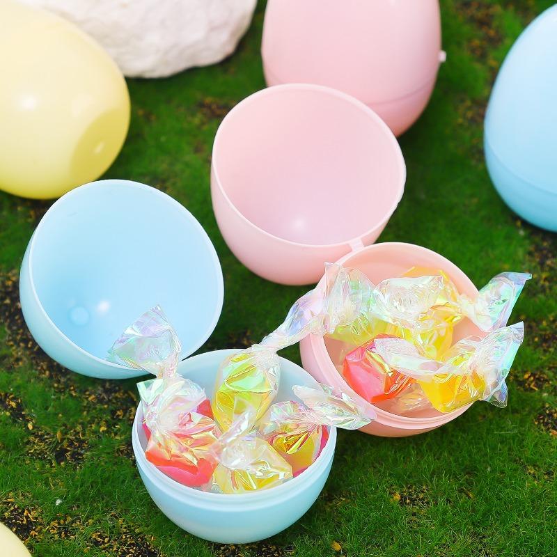 100/10ks Barevná velikonoční vajíčka Macaron barvy Otevírací plnitelná Prázdné koule Simulovaná velikonoční vajíčka Dětské hračky Party dekorace Potřeby