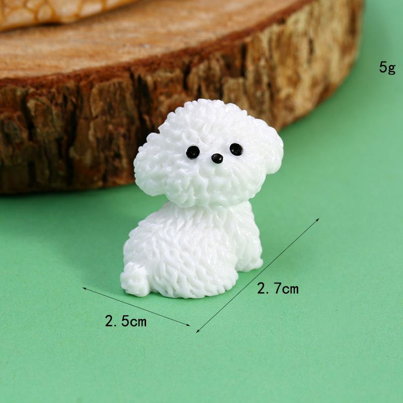Luminous Bichon Frise Micro Ornament - DIY Resin Jewelry & Car Décor