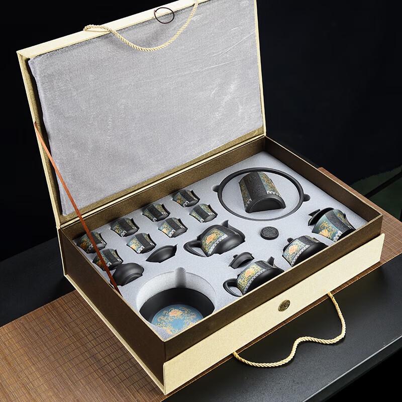 Wanqiantang Zisha Enamel Tea Set