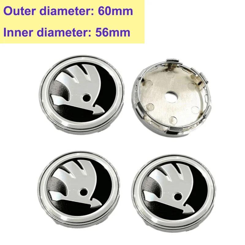 2025 Hot 56mm 60mm 65mm Car Wheel Center Metal Caps Styling for Skoda Logo Fabia Rapid Kodiaq RS Superb Kamiq Octavia A7 Tour Ye