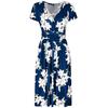 Women's New Summer Printed V-Neck Design Temperament Mid Length Dress