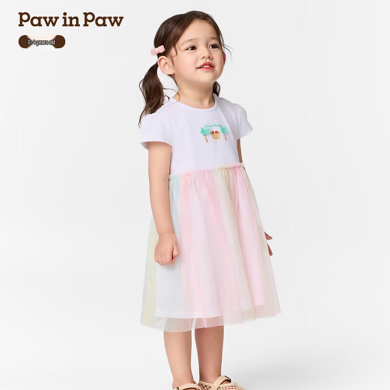 Платье А-силуэта для девочек PawinPaw с мультяшным медведем 100