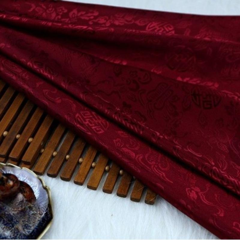 Vintage Dragon Jacquard Silk Brocade Fabric for Kung Fu Uniform Hanfu Tang Suit Traditional Chinese Clothing DIY Craft