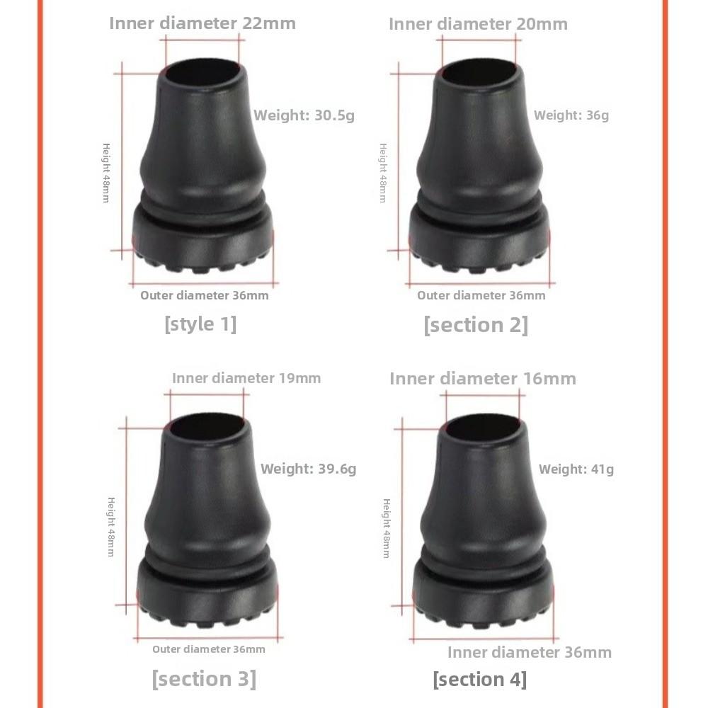 16-22mm Rubber Cane Tips Non-Slip Walking Stick Tips Non-Slip Crutches Accessories  Climbing Hiking