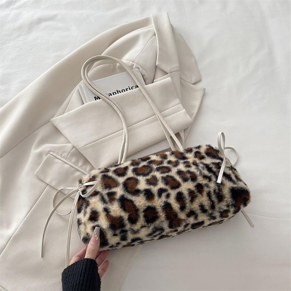 New Leopard Print Pillow Bag Lightweight Long Shoulder Strap Handbag Large Capacity Shoulder Bag Women