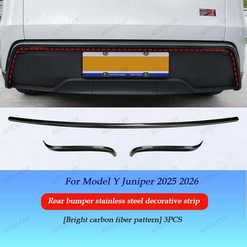 AITESLCAR For Tesla Model Y Lauch/Juniper 2025 2026 Bumper Rearview Mirror Anti-collision Strips Trim Anti-scratch Sticker Cover