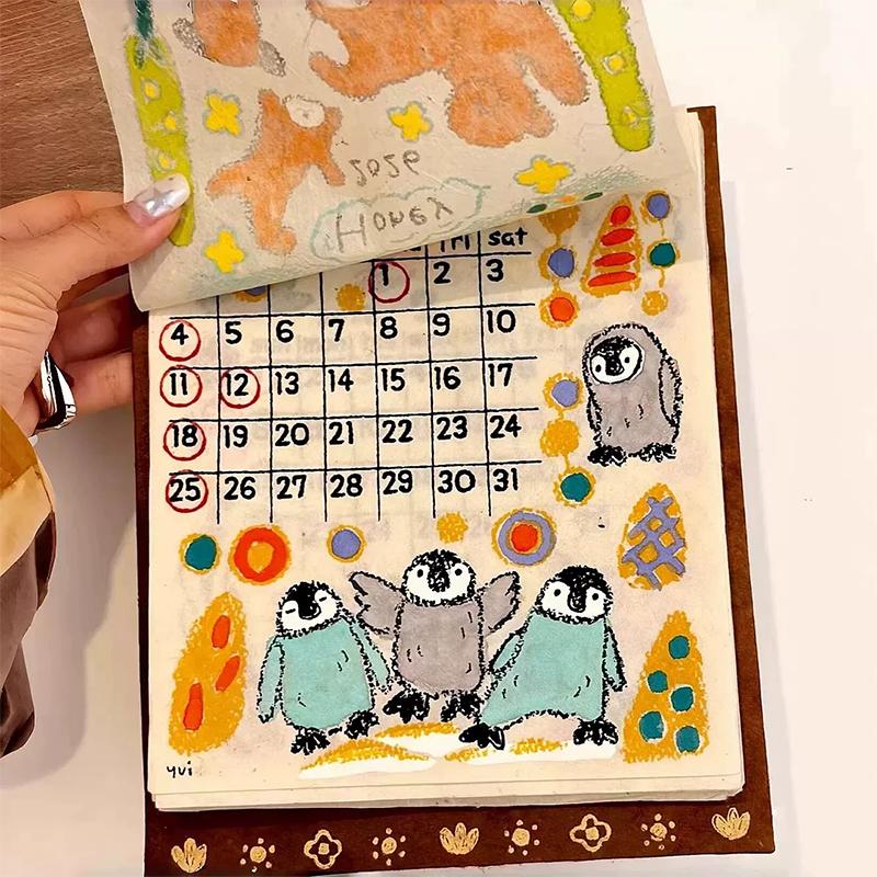 2027 Nepal Calendar Dog Doodle Illustration Desk Calendar Small Animal Monthly Calendar, Decorative Hanging Ornament Gift