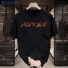 100% Pure Cotton Evil Expression Printed Short-sleeved T-shirt for Men and Women Summer Design Sense Niche Loose Top Ins Trendy Brand