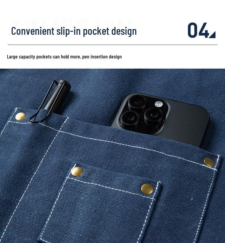 Custom Waterproof Washable Denim Apron for Women - Nail Art, Baking, Coffee, Milk Tea Shop, and Barber Use