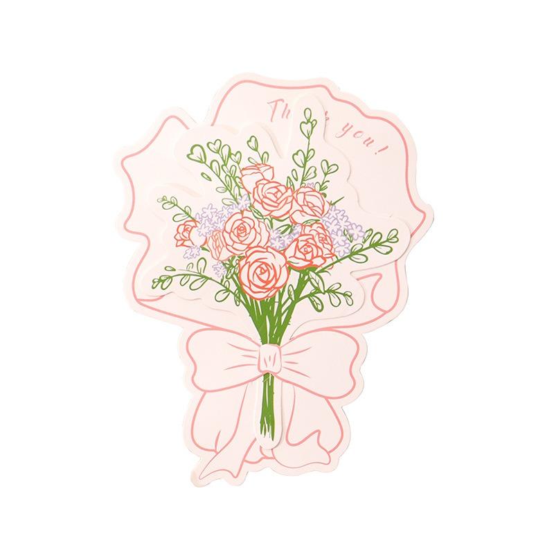 Creative Flower Bouquet Greeting Card Gift Small Card Gift Birthday Greeting Card Blessing Thank You Cards Festive Supplies