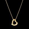 Stainless Steel Hollow Love Heart Pendant Snake Chain Necklace For Women Gold Color Clavicle Chain Non-fading Jewelry Gifts New
