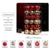 36-Piece Christmas Tree Ornament Set - 6cm Glitter & Painted Irregular Shape Balls