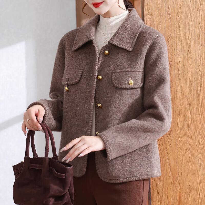 

Middle-Aged Women s Autumn/Winter Wool Blend Coat XL