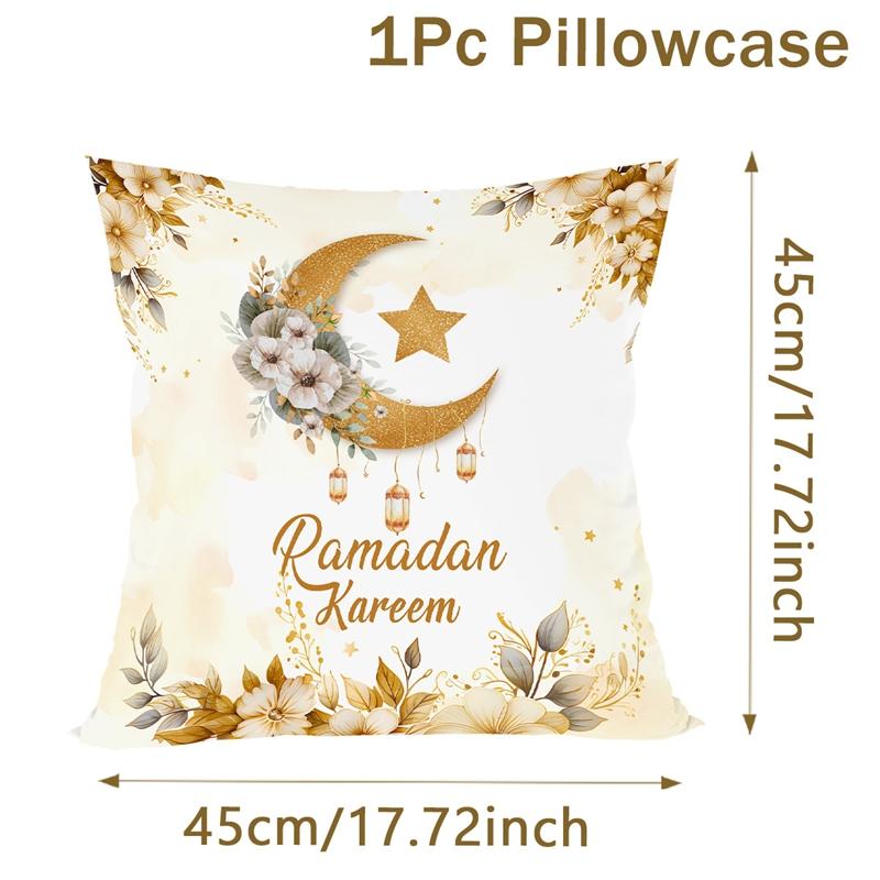 2026 Eid Mubarak Pillowcase Decor for Home Sofa Cushion Cover Islamic Ramadan Kareem Decoration Mosque Muslim Pillow Cover Gifts