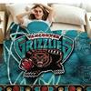 Vintage Vancouver Grizzlies Print Flannel Blanket High Quality Warm Comfortable Cover for All Seasons Perfect for Gifts Home Decor