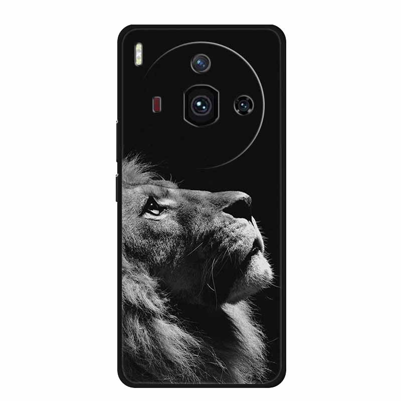 For Iphon 14 Luxury Phone Case Apple Iphone14 Pro Pro Max Plus Black TPU Soft Cover Silicone Shield Animal Lions Tiger Bunper