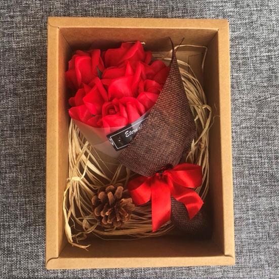 1 bouquet di rose artificiali a mano con fiori, decorazioni per festival, regali per feste