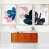 3Pcs Fashionable Leaf Pattern Canvas Wall Art Painting Printed Picture Home Office Decor