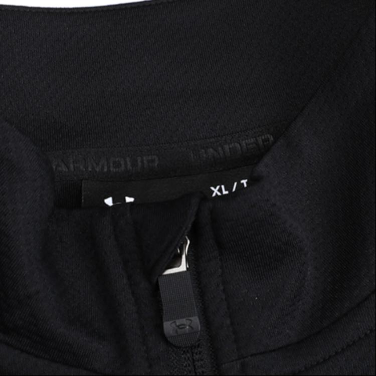 Under Armour Solid Color Stand Collar Zip Sports Knit Jacket Women Jackets Black 22500412-001