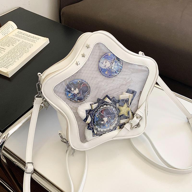 Transparente Stern-Ita-Tasche - Rucksack im koreanischen Stil mit großem Fassungsvermögen für Damen und Studenten