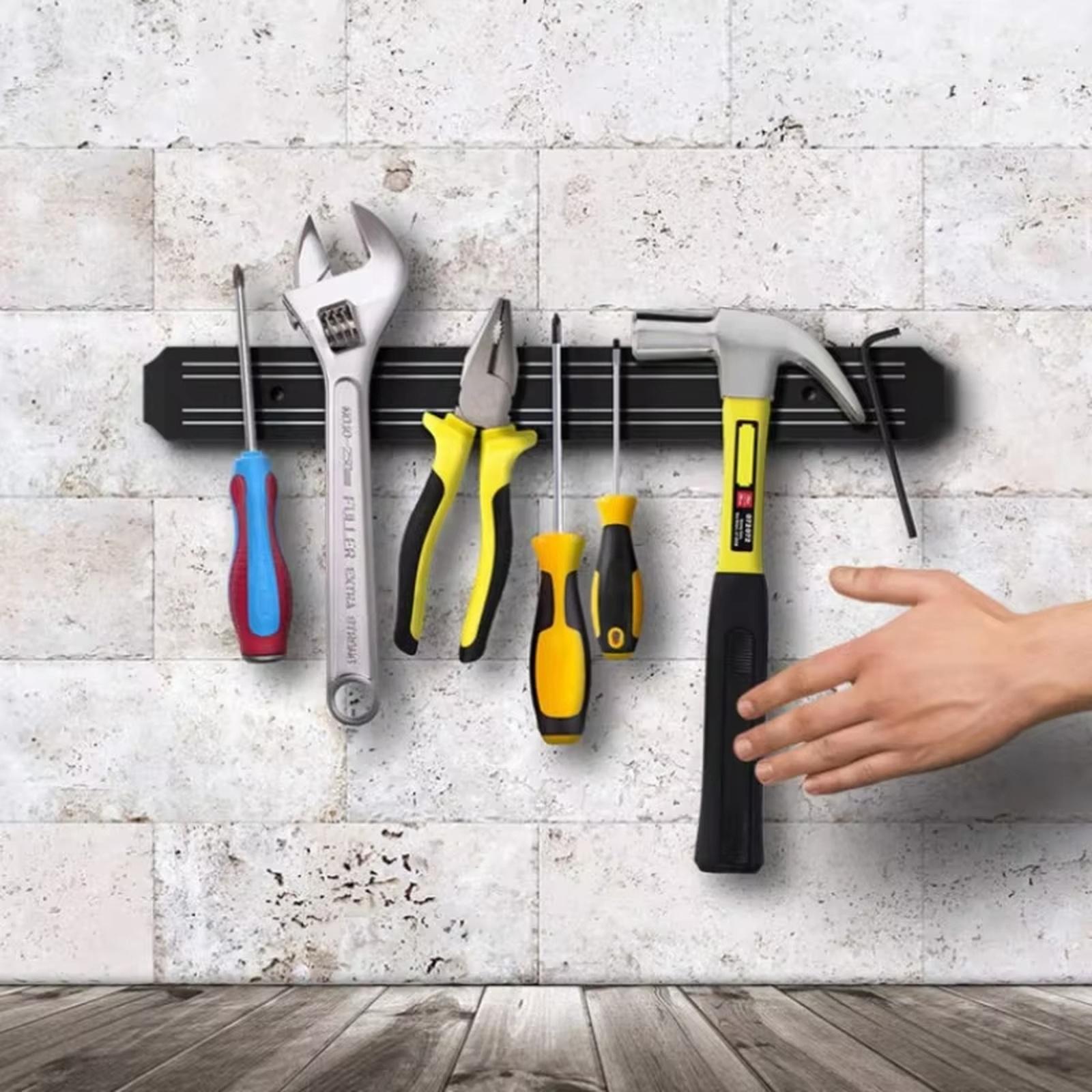 Magnetic Knife Holder, No Drill Wall Mounted Knife Rack for Kitchen Utensils Tools one size чёрный