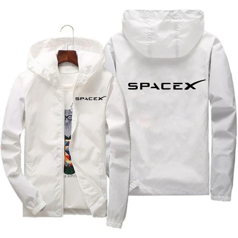 Mountaineer clothing 2026 Nieuwe Heren SpaceX Space X Logo Hoodies Print Casual Lente en Herfst Beschermende Racepakken Sport Ritssluiting Jas Jassen 3XL