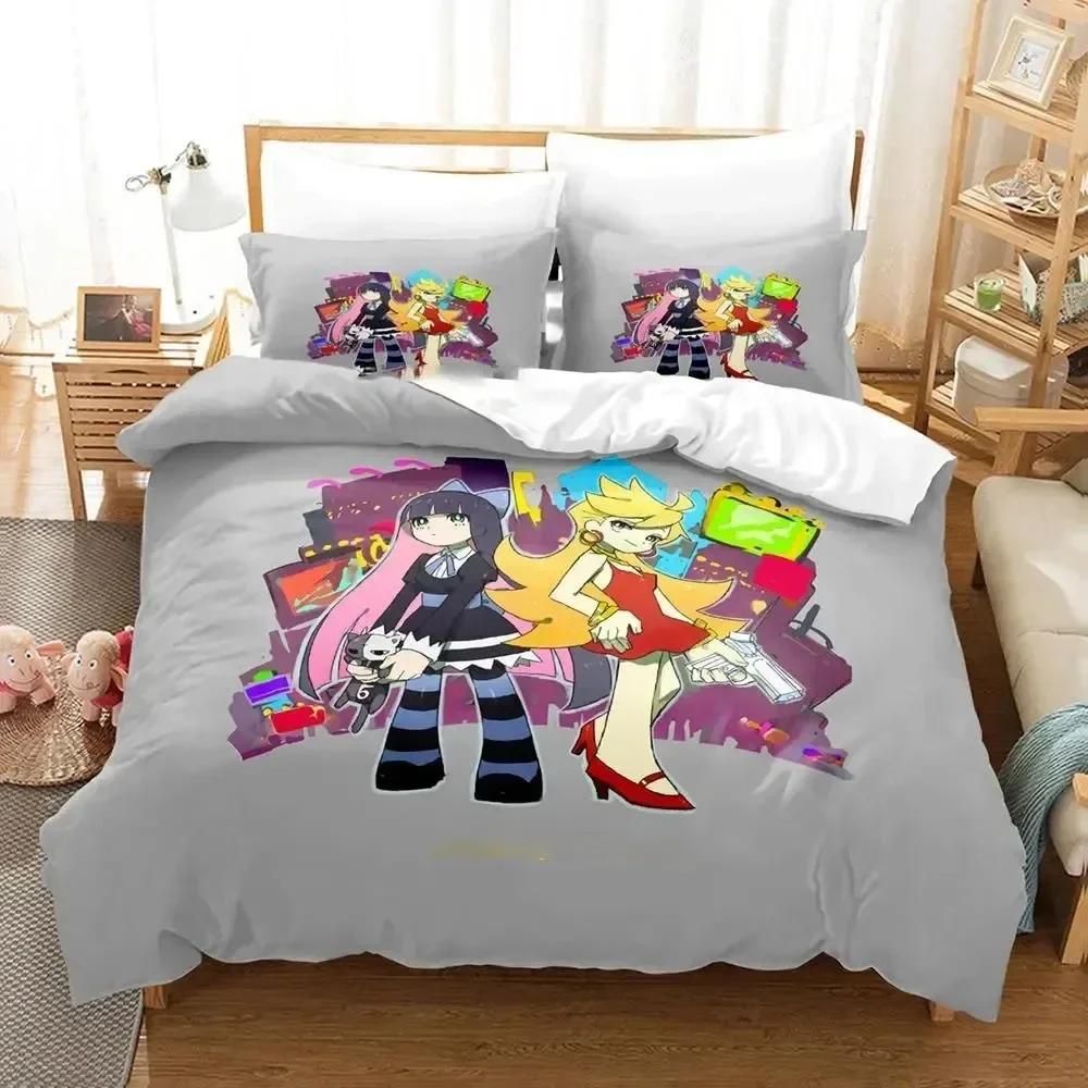 Anime Panty Stocking Garterbelt Bettwäscheset Bettbezug Laken Bedrucktes Bettset Kissenbezug Full Queen King Size Bettdecke Schlafzimmer
