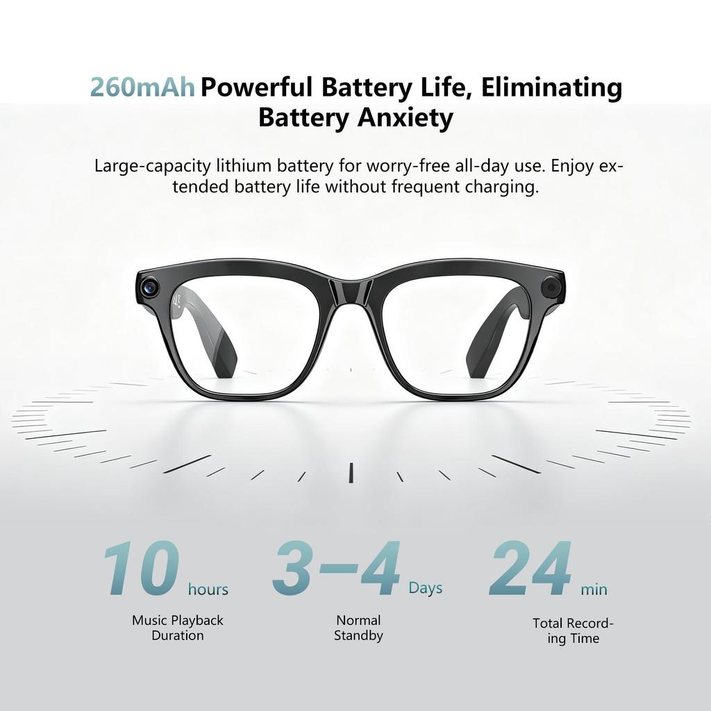 Blackview BV300 Smart Glasses HD Camera Built-in AI Bluetooth Speakers Photochromic Lenses