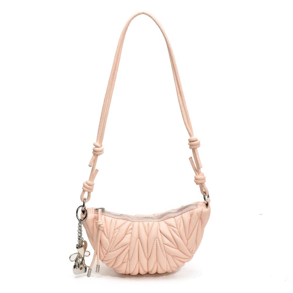 

with Pendant PU Dumplings Bag Crossbody Bag Punk Style Handbags Chic Croissant Shoulder Bag Girls розовый