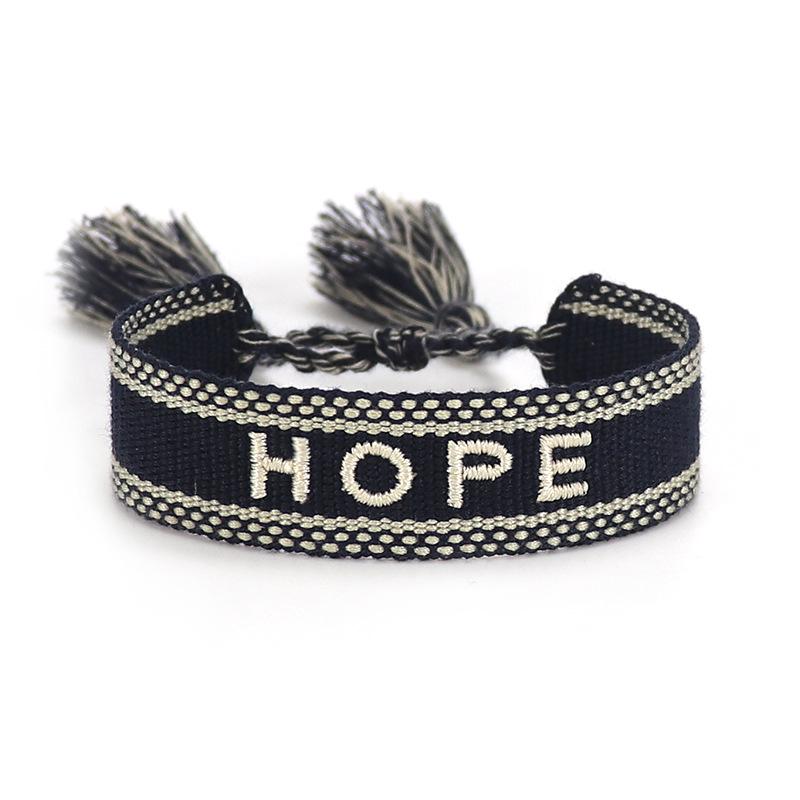 Handmade European Style Embroidered Love Bracelet with Tassels for Girls