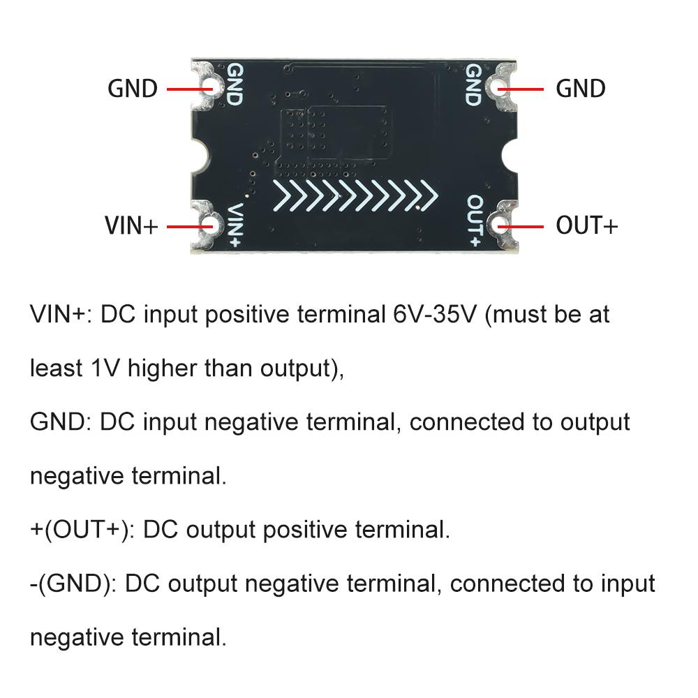 DC-DC Buck Module 6-35V to 5V 12V Fixed Output Power Converter 8A Mini Buck Regulator Step Down Module with TVS 500kHz lowripple