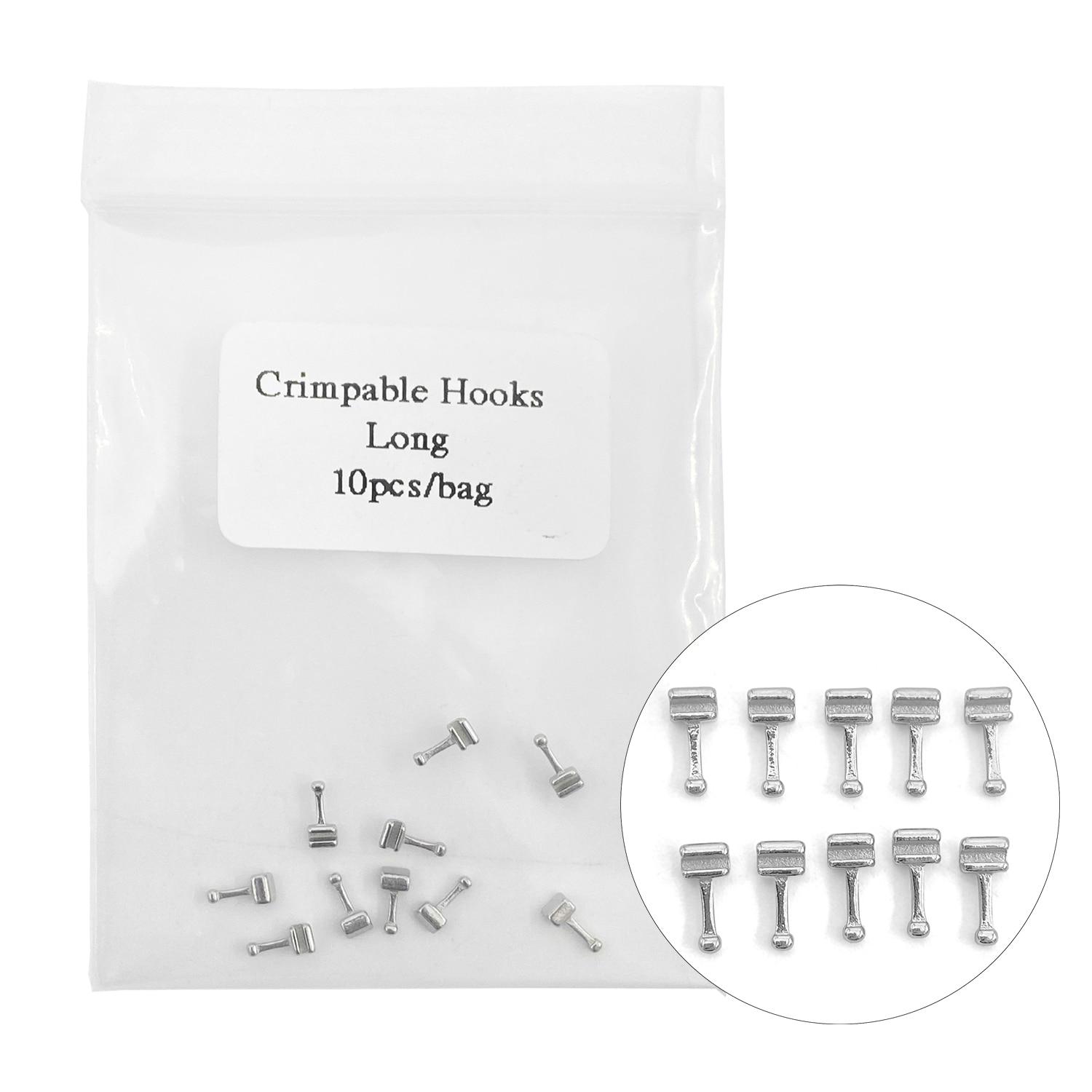 

10 шт./упак. стоматологические ортодонтические обжимаемые крючки длинные/короткие/стоп-типа Long Type