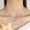 Mini Moissanite Real 925 Sterling Silver Pendant Necklace Female Clavicle Necklaces Wedding Party Jewelry
