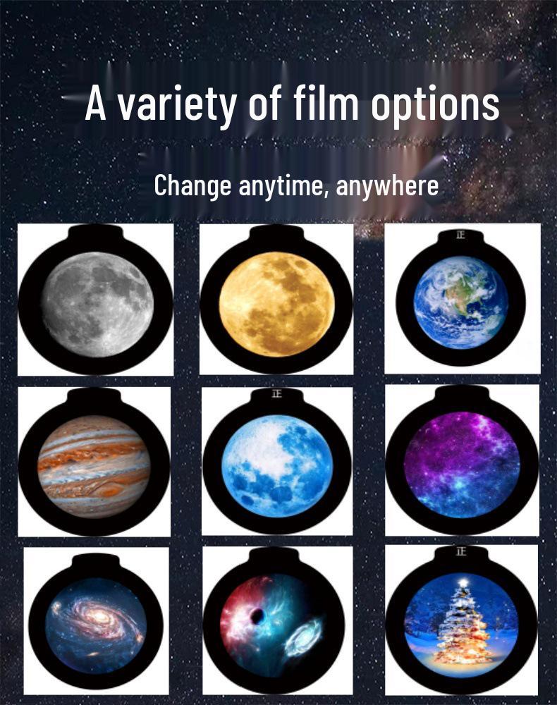 Rechargeable Earth & Moon Star Projector Night Light for Bedroom Atmosphere 