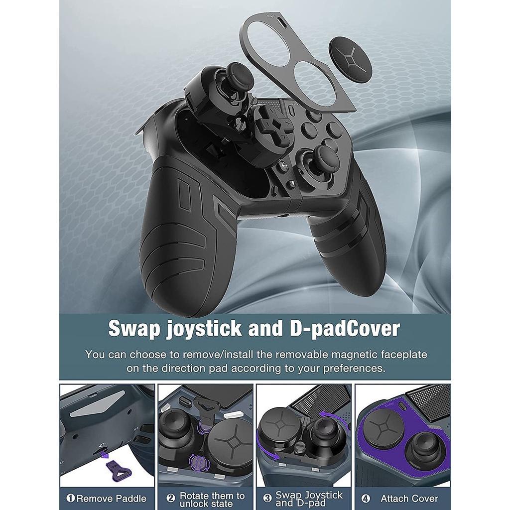 Kabelloser PS4-Gamepad-Elite/Slim/Pro-Dualshock-4-Controller mit programmierbarer Turbo-Tastenunterstützung auf der Rückseite