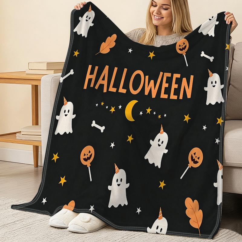 Lightweight Flannel Throw Blanket Soft Warm Cozy for Home, Festive Christmas & Halloween, All Occasion Comfort